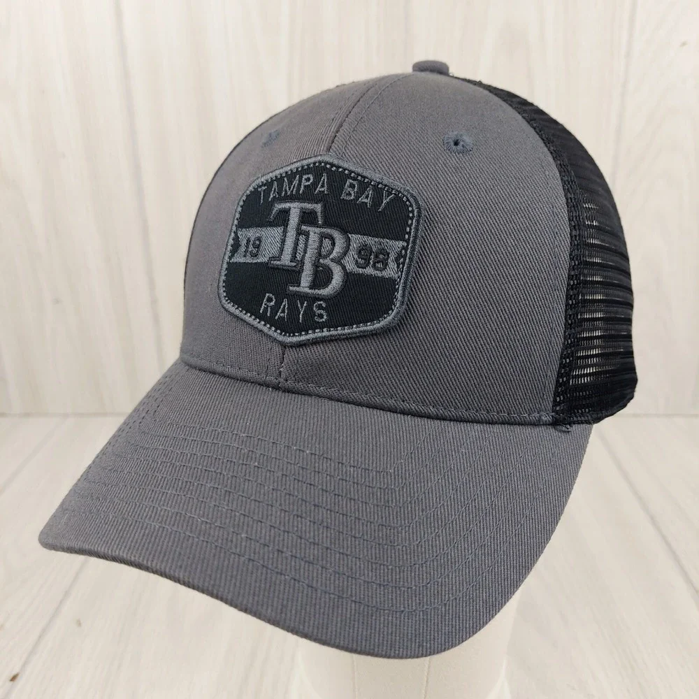 Fan Favorite Tampa Bay Rays Trucker Hat Mens OSFA Grey Black MLB Snapback‎ Cap